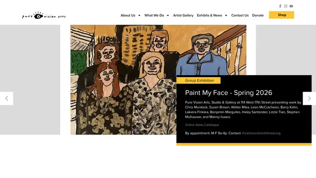 Pure Vision Arts Website preview