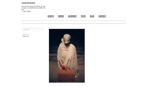 Tania Bruguera Website preview