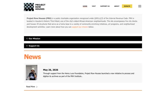 Project Row Houses Website preview