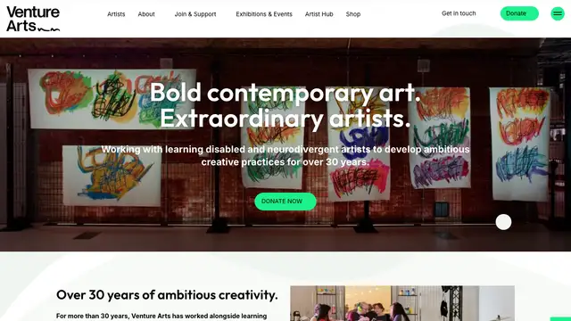 Venture Arts Website preview