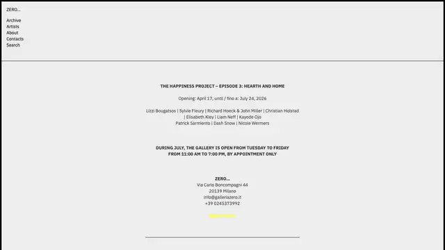 Galleria Zero Website preview