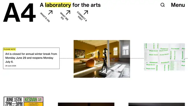 A4 Arts Foundation Artists Website preview