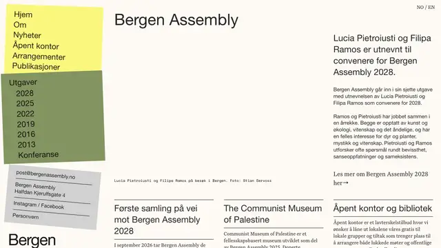 Bergen Assembly Website preview