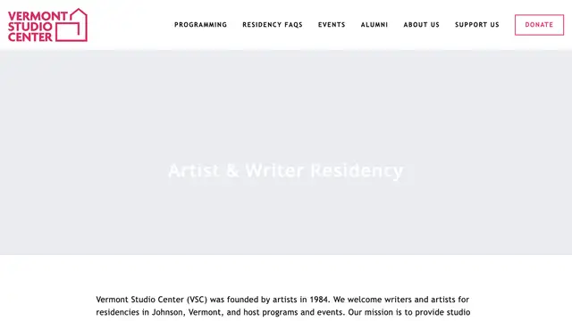 Vermont Studio Center Website preview