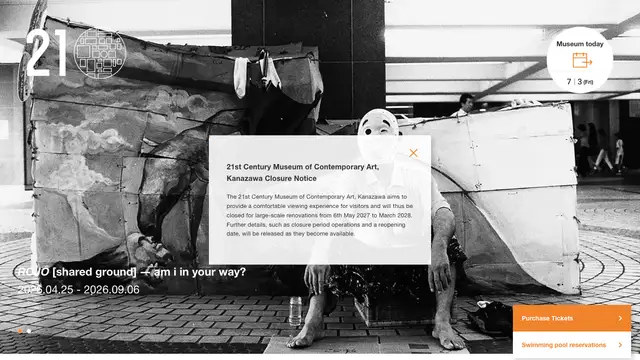 21st Century Museum of Contemporary Art, Kanazawa Website preview