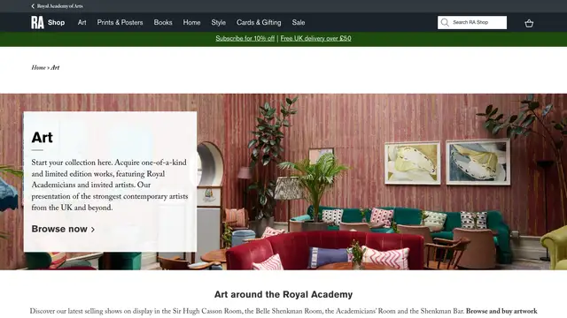 Royal Academy Art Sales Website preview