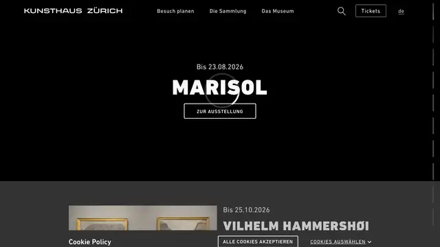 Kunsthaus Zurich Website preview