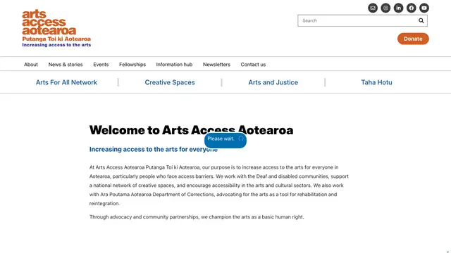 Arts Access Aotearoa Website preview