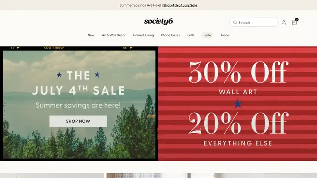 Society6 Art Website preview