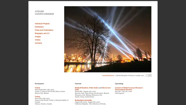 Rafael Lozano-Hemmer Website preview