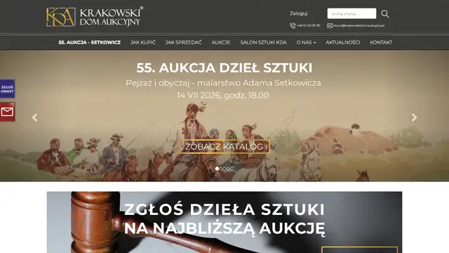 Kraków Auction House Aperçu du site