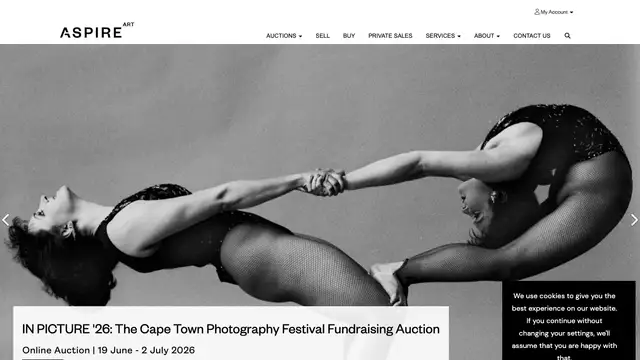 Aspire Art Auctions Website preview