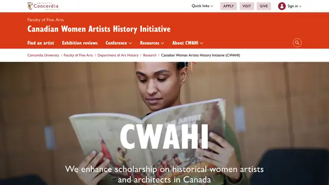 Canadian Women Artists History Initiative Website preview