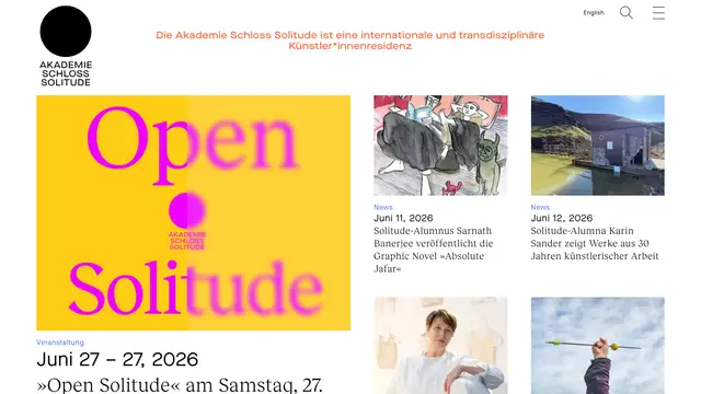 Akademie Schloss Solitude Website preview