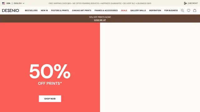 Desenio Website preview