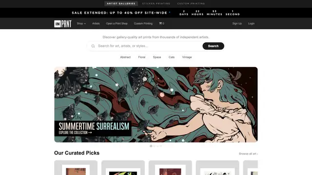 INPRNT Website preview