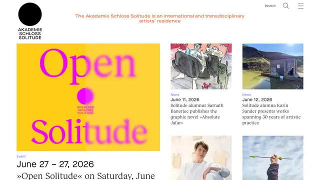 Akademie Schloss Solitude Website preview