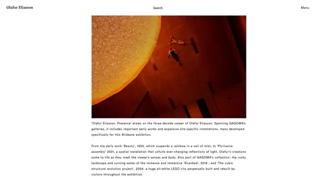 Olafur Eliasson Website preview