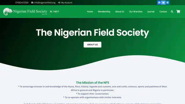 Nigerian Field Society Arts Website preview