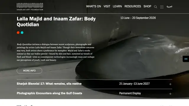 Sharjah Art Foundation Website preview