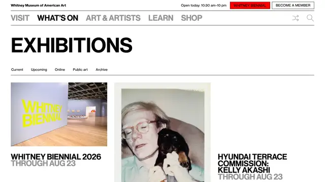 Whitney Biennial Website preview