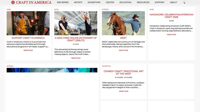 Craft in America Website preview